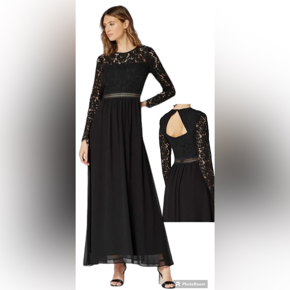 Truth & Fable Long Lace Cutout Bridesmaid Cocktail Dress Size XS